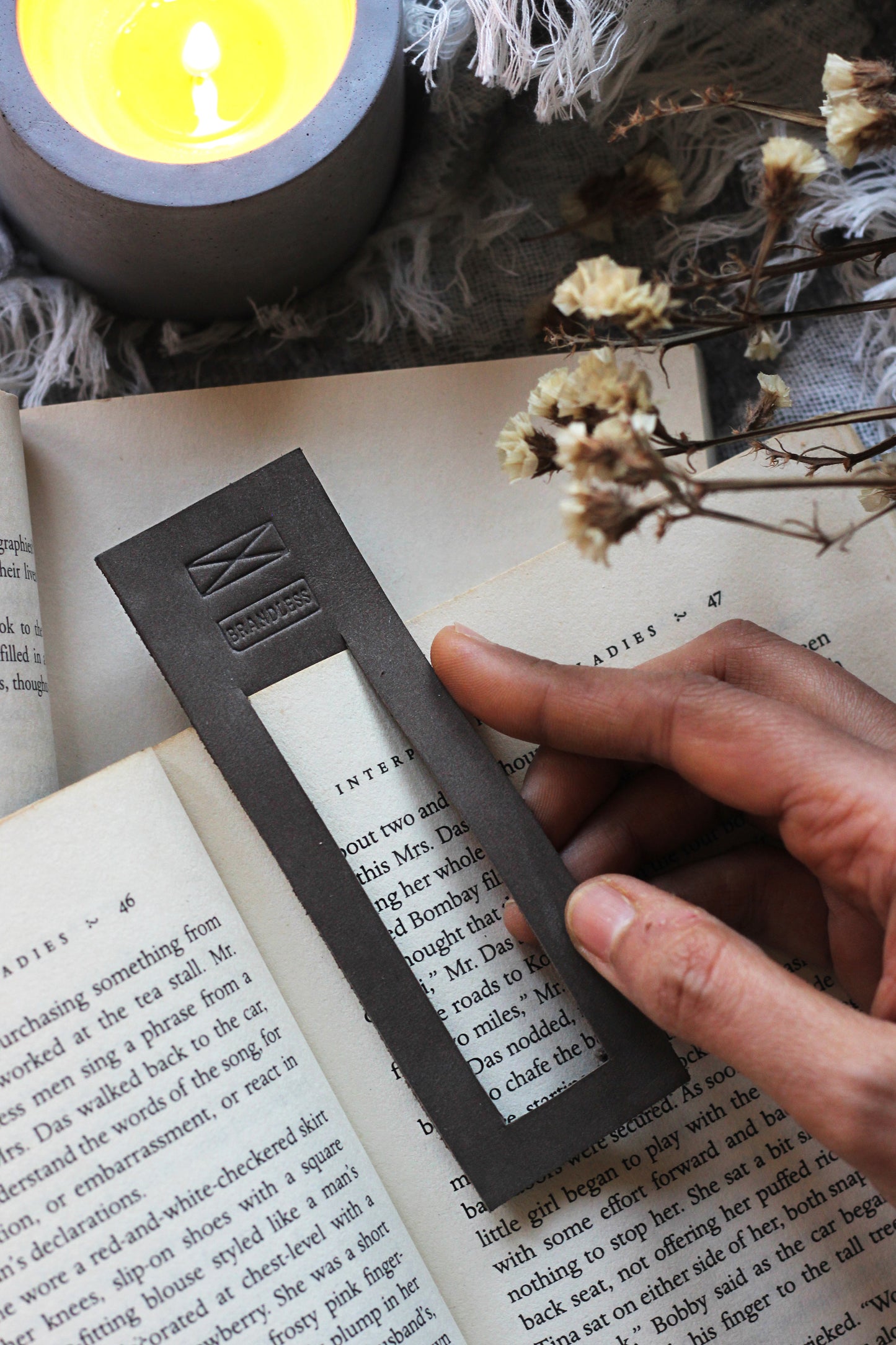 Leather Bookmark - Tan
