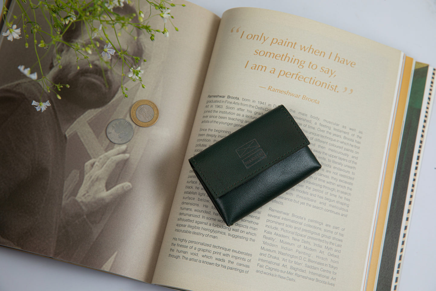 Leather Card Holder - Dark Green