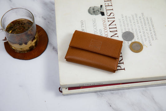 Leather Card Holder - Tan