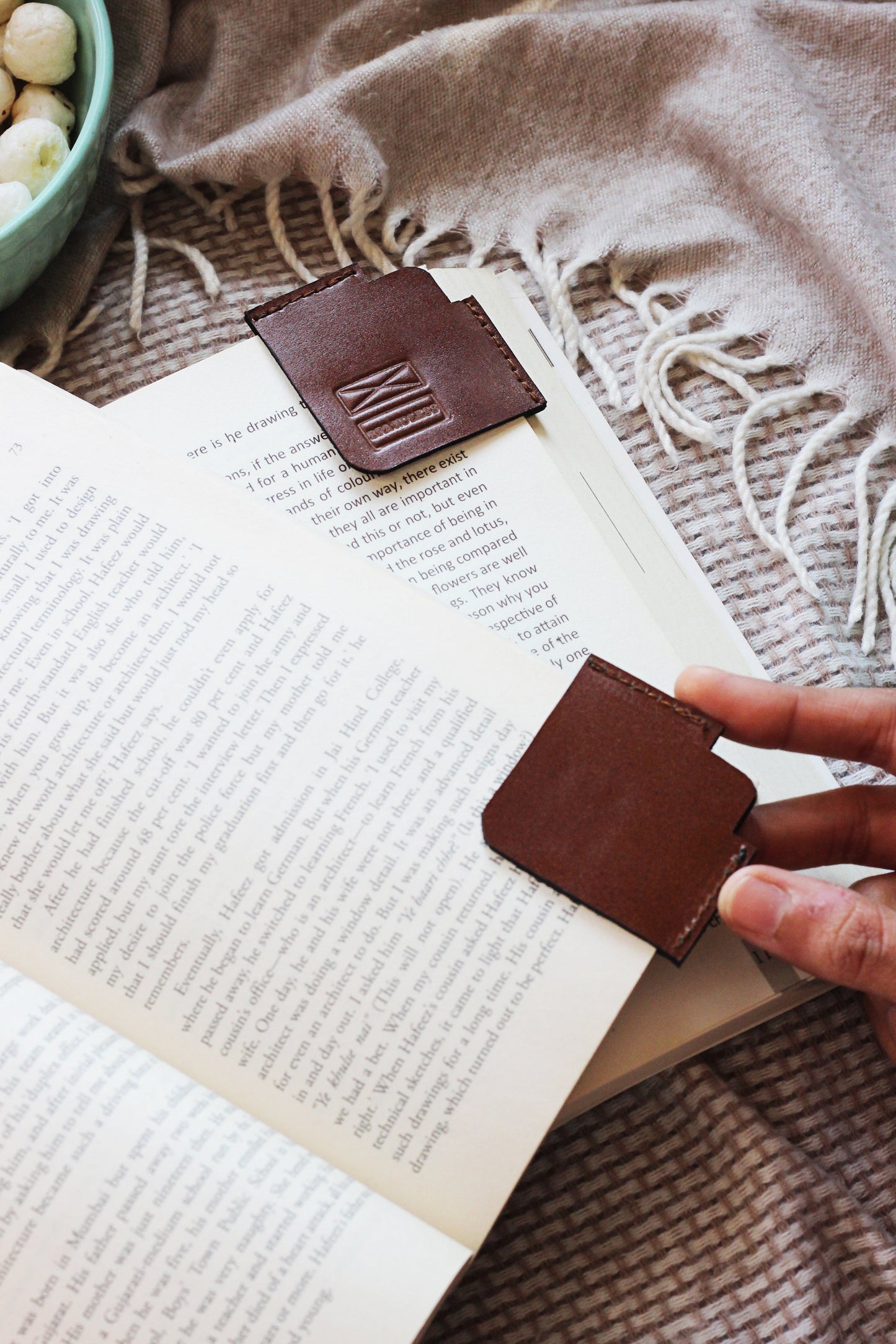 handcrafted genuine leather Corner Bookmark, meticulously crafted by our team of skilled artisans. skilfully created with a sustainable zero-waste policy, utilising leather from production excess, all while maintaining the highest standards of quality.. Personalised corporate gift ideas.