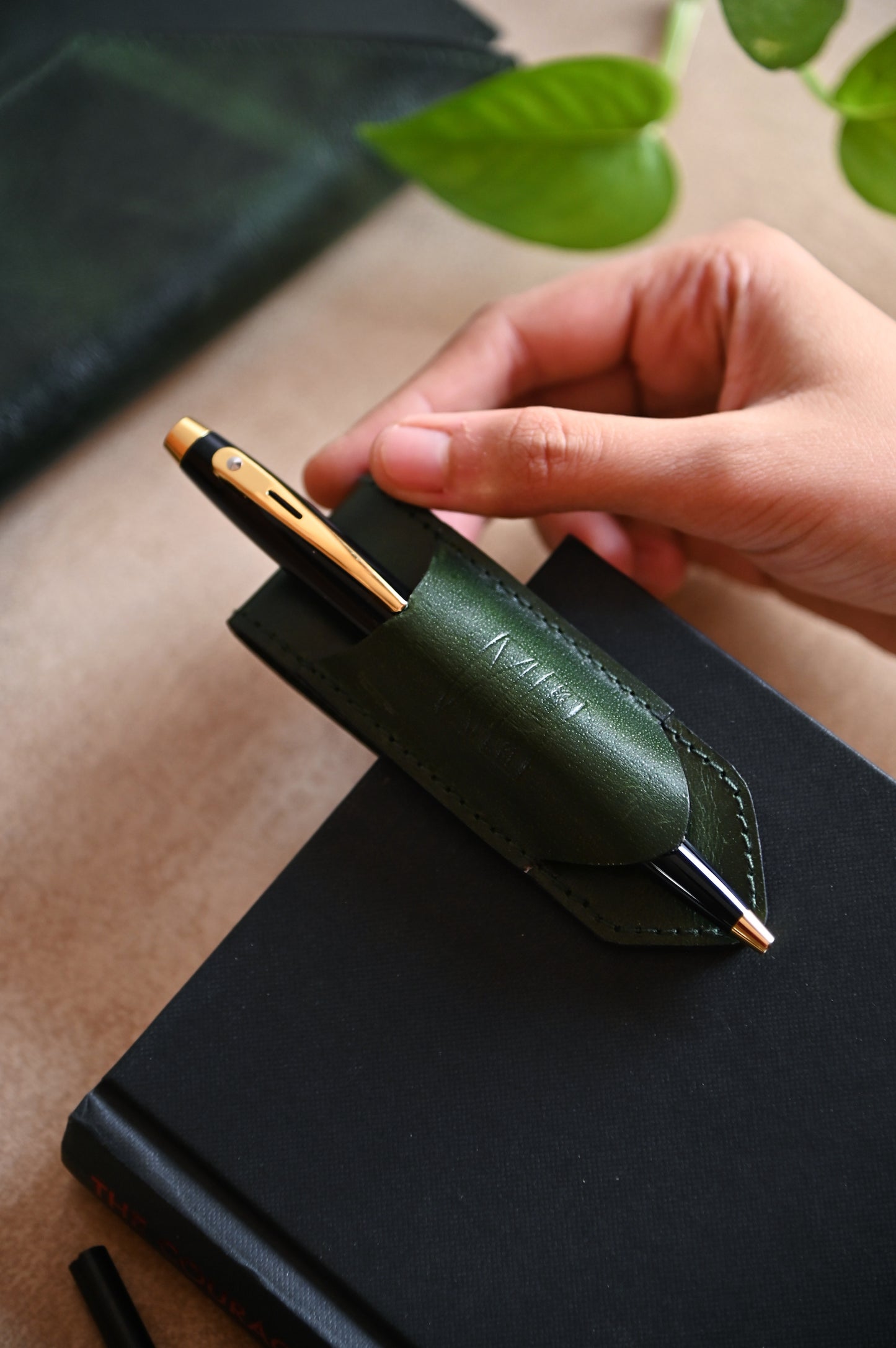 Pen Holder Bookmark - Dark Green