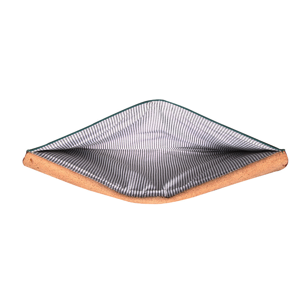 Laptop Folio - Green Canvas & Tan Leather