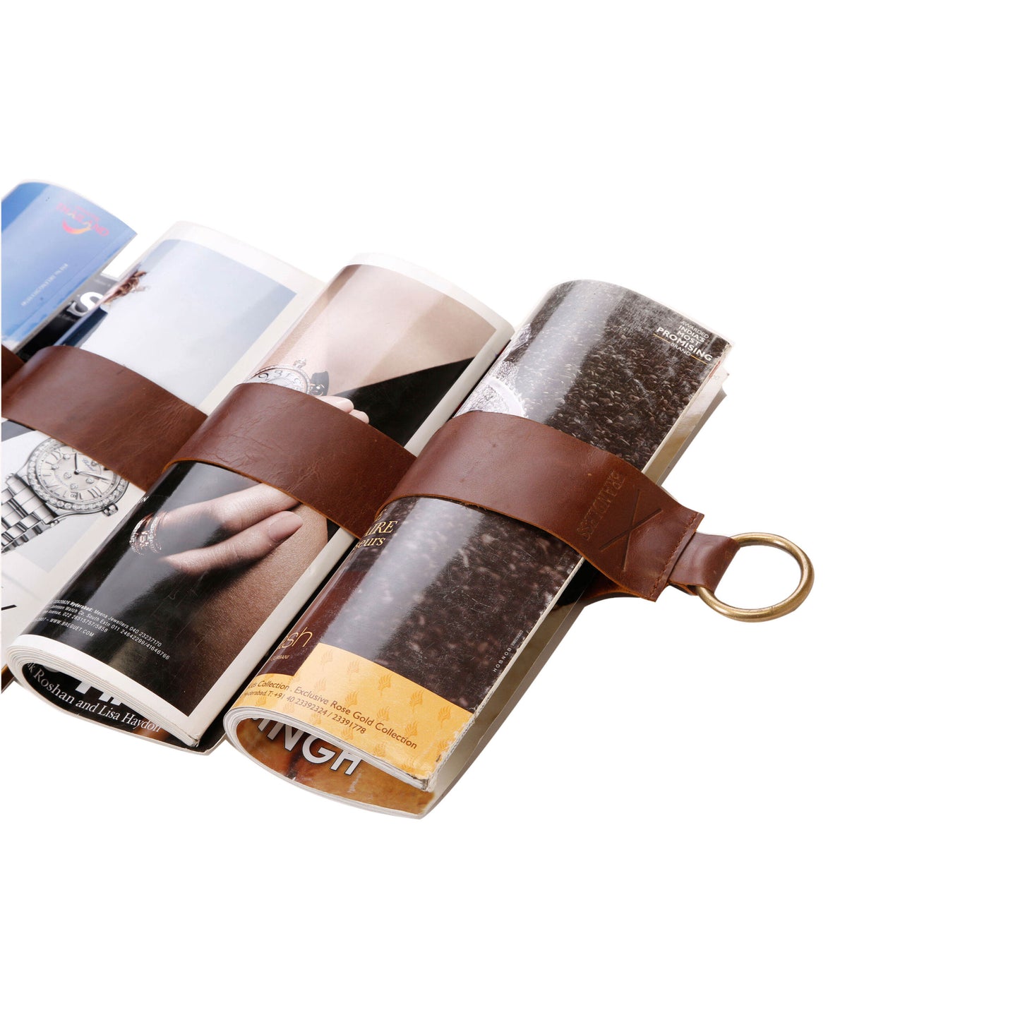 HOME DECOR MAGAZINE LOOP HOME ACCESSORIES BOOK ORGANISER BOOK SHELF GENUINE LEATHER