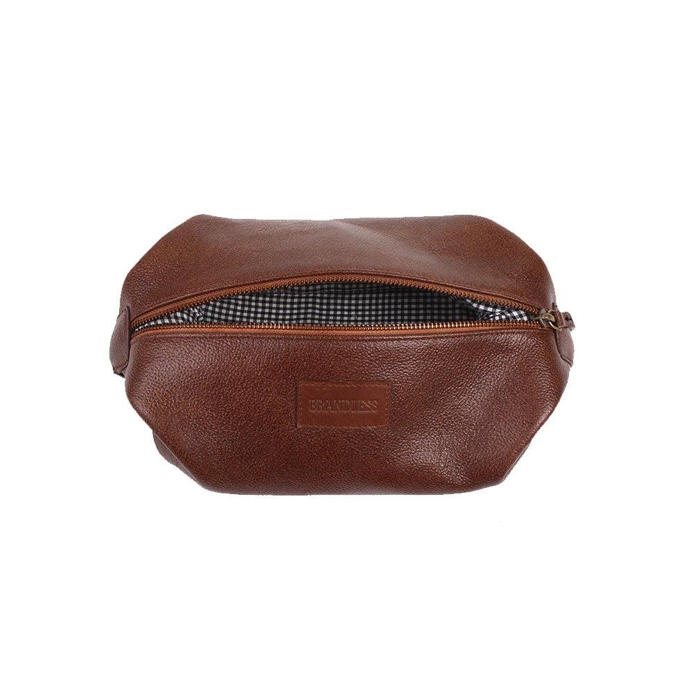 Travel Dopp Kit handcrafted in genuine leather. Mens grooming essential. Luxury Corporate Gifting. Leather Shaving Kit by Brandless