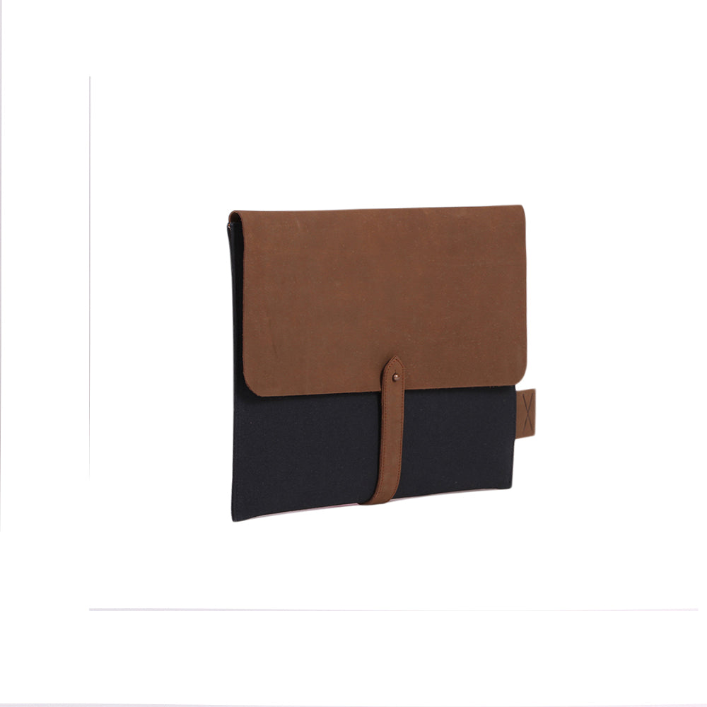 HANDCRAFTED LEATHER CANVAS LAPTOP SLEEVE COVER 