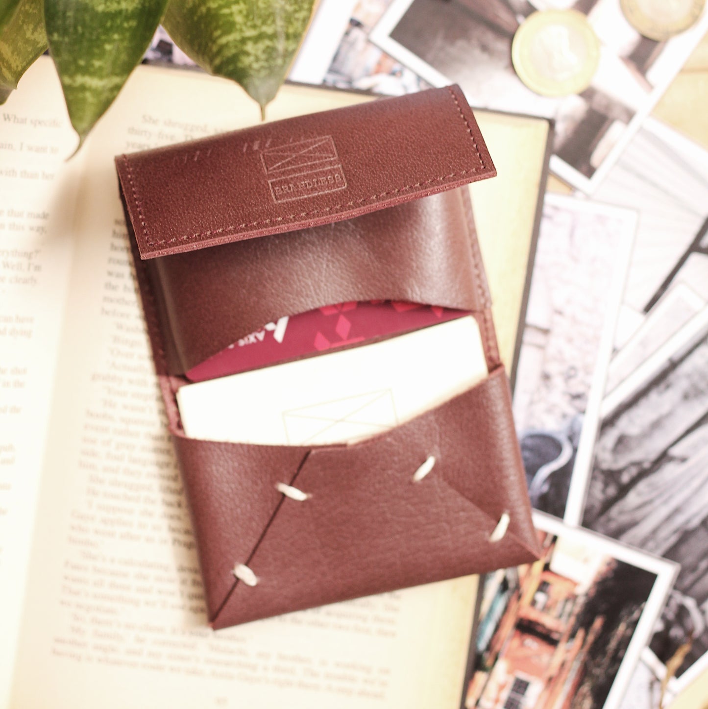 Leather Card Holder - Tan