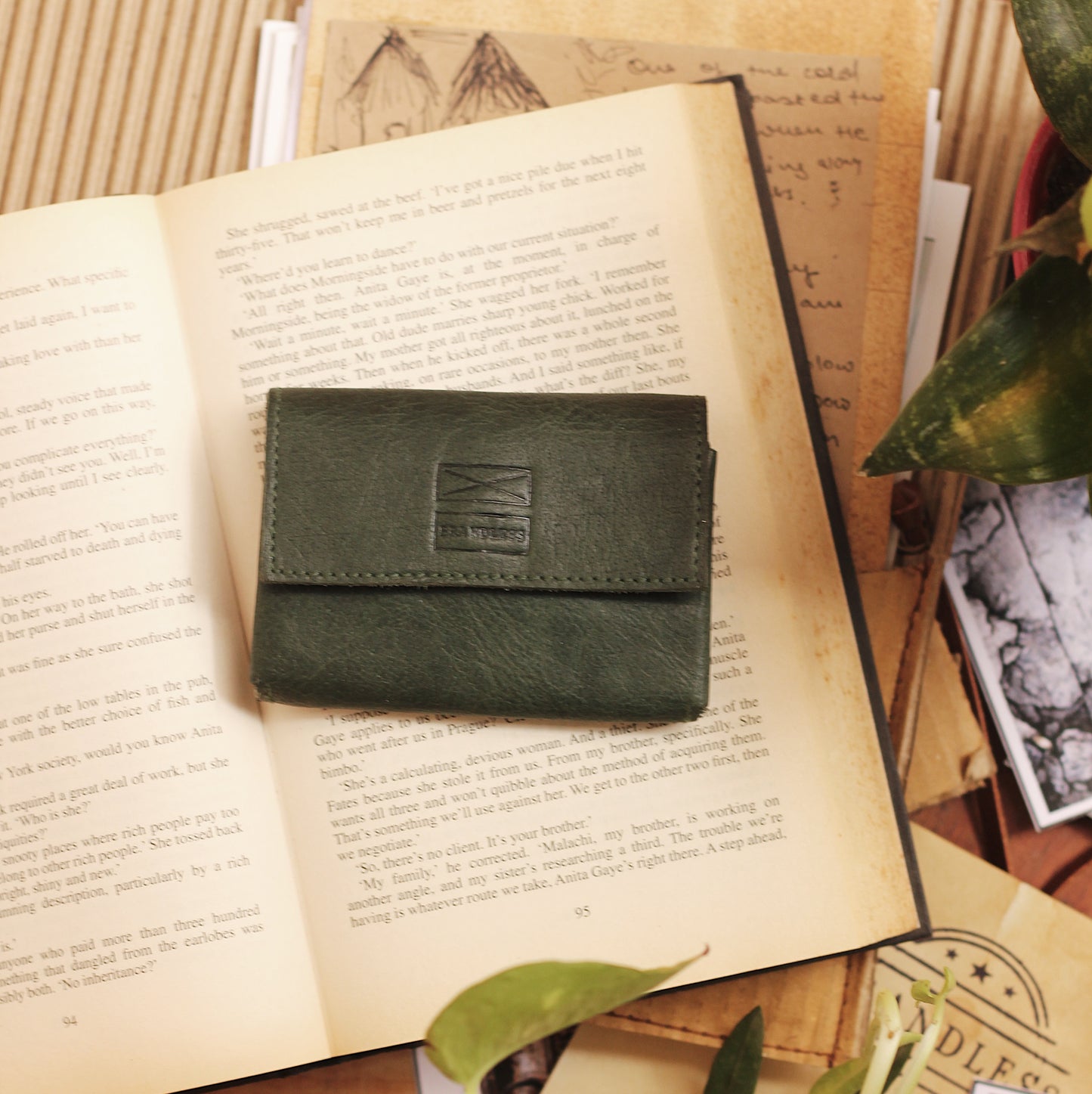 Leather Card Holder - Tan