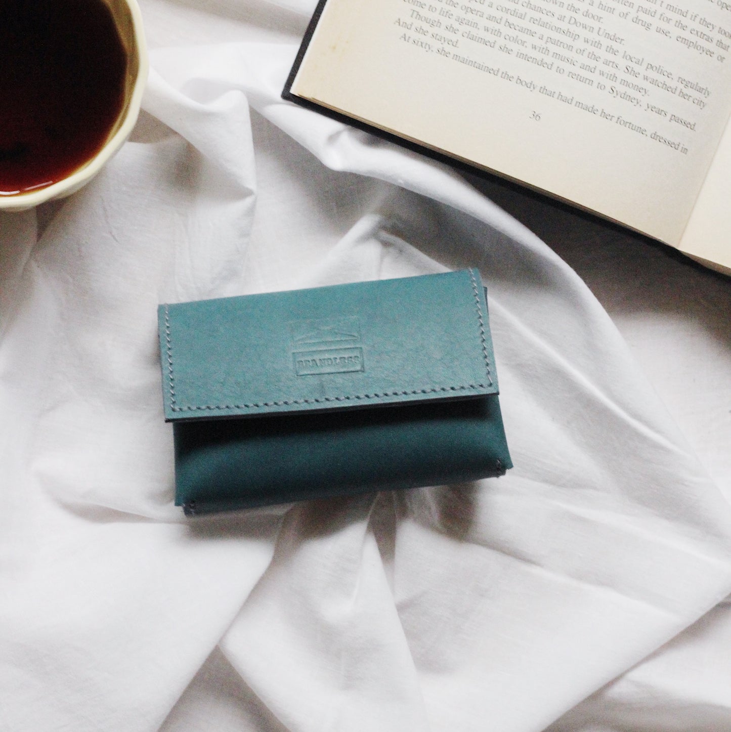 Leather Card Holder - Dark Green