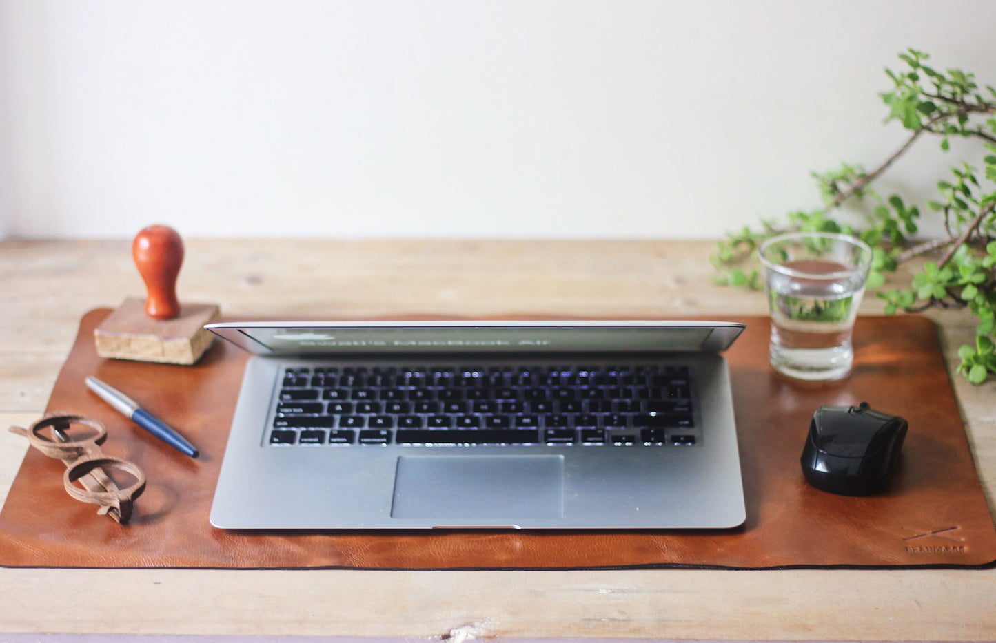 gift set leather organiser desk tray plant case home decor stationery leather journal