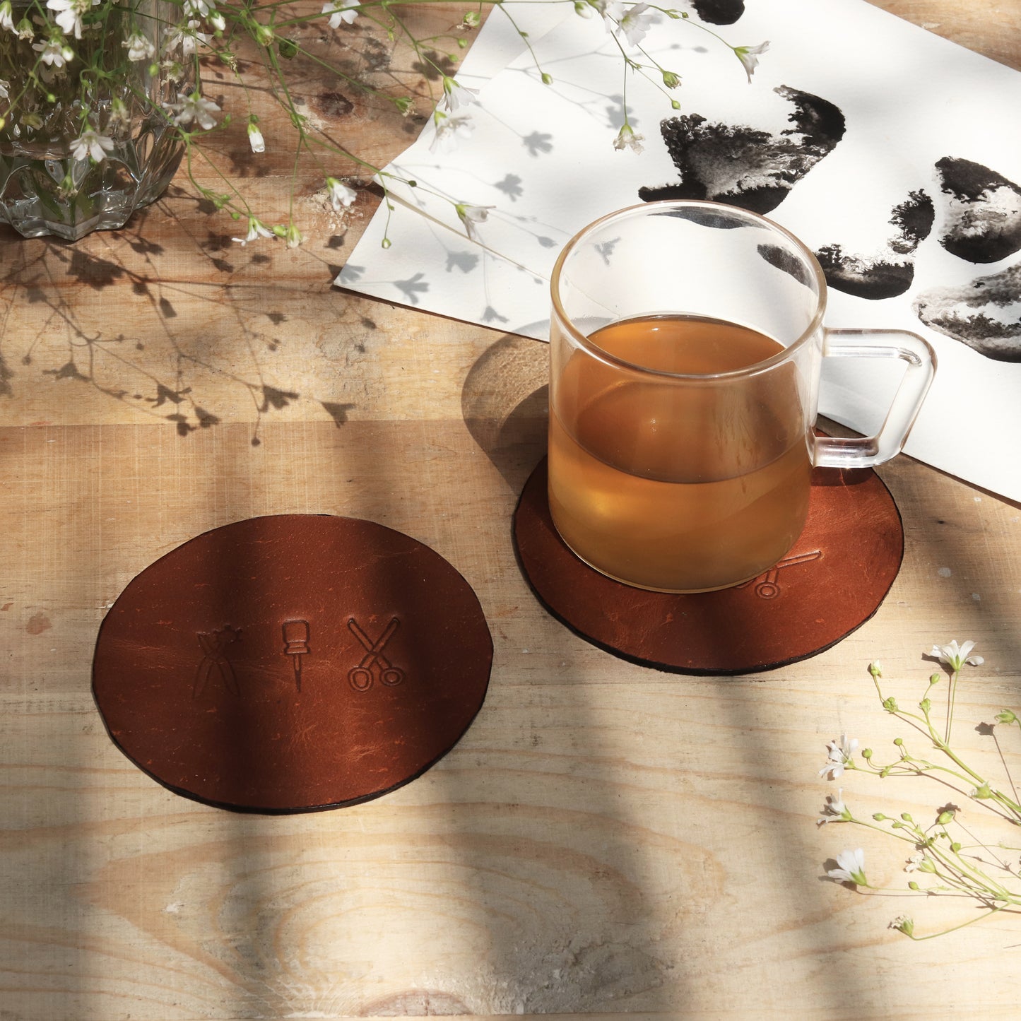 Home Accessories- Leather Coasters