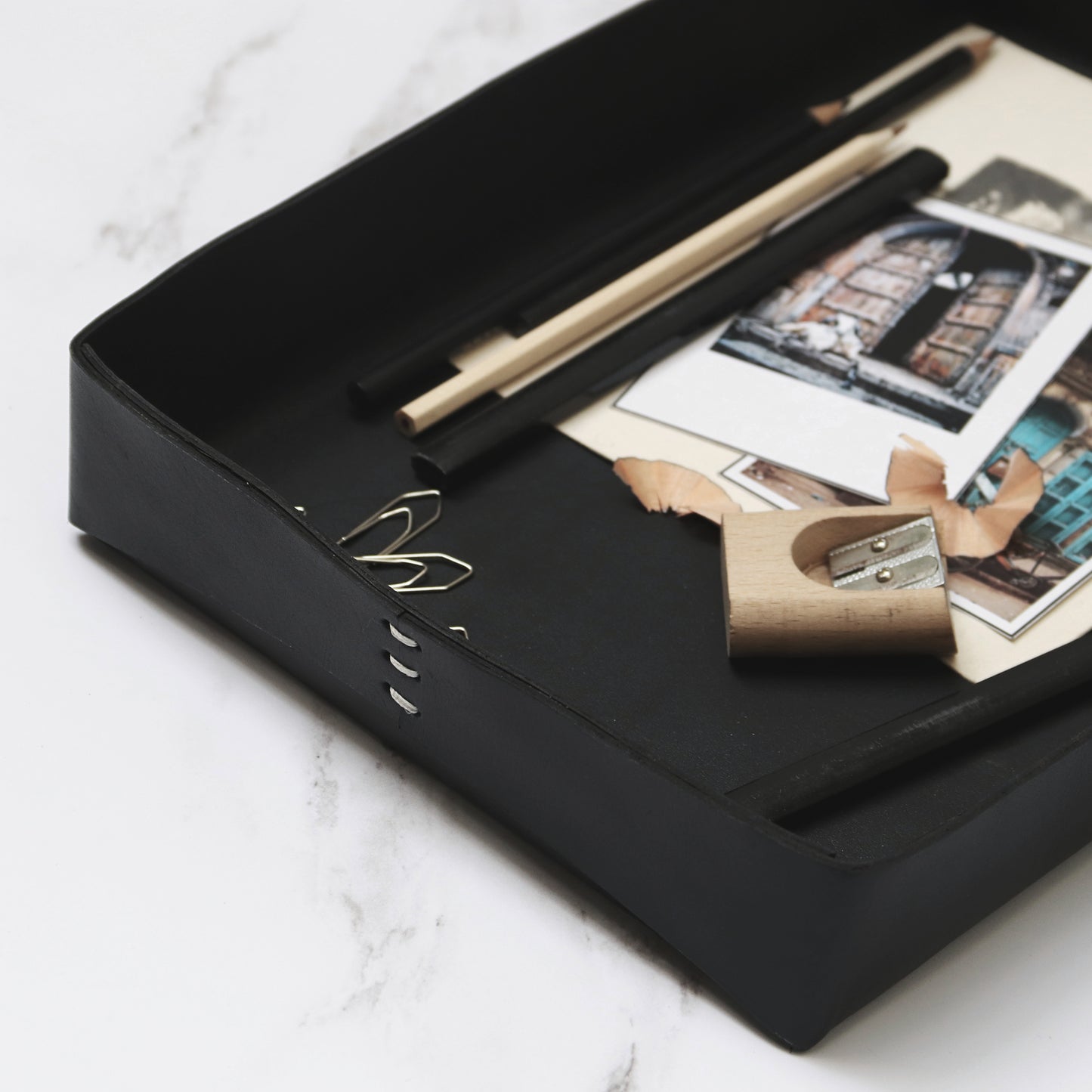 LEATHER DESK TRAY ORGANISER DESK ACCESSORIES