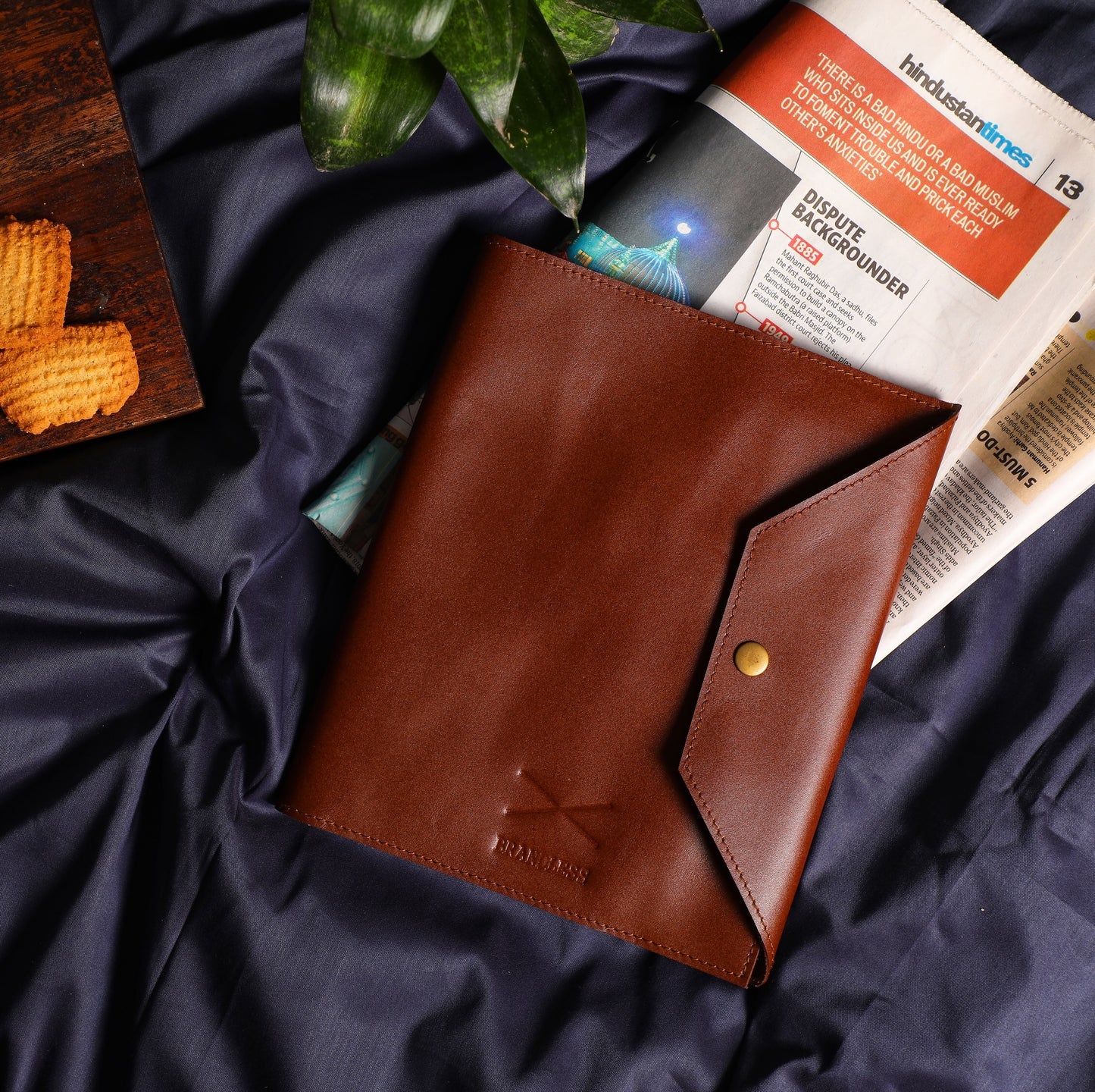 gift set leather organiser desk tray plant case home decor stationery leather journal