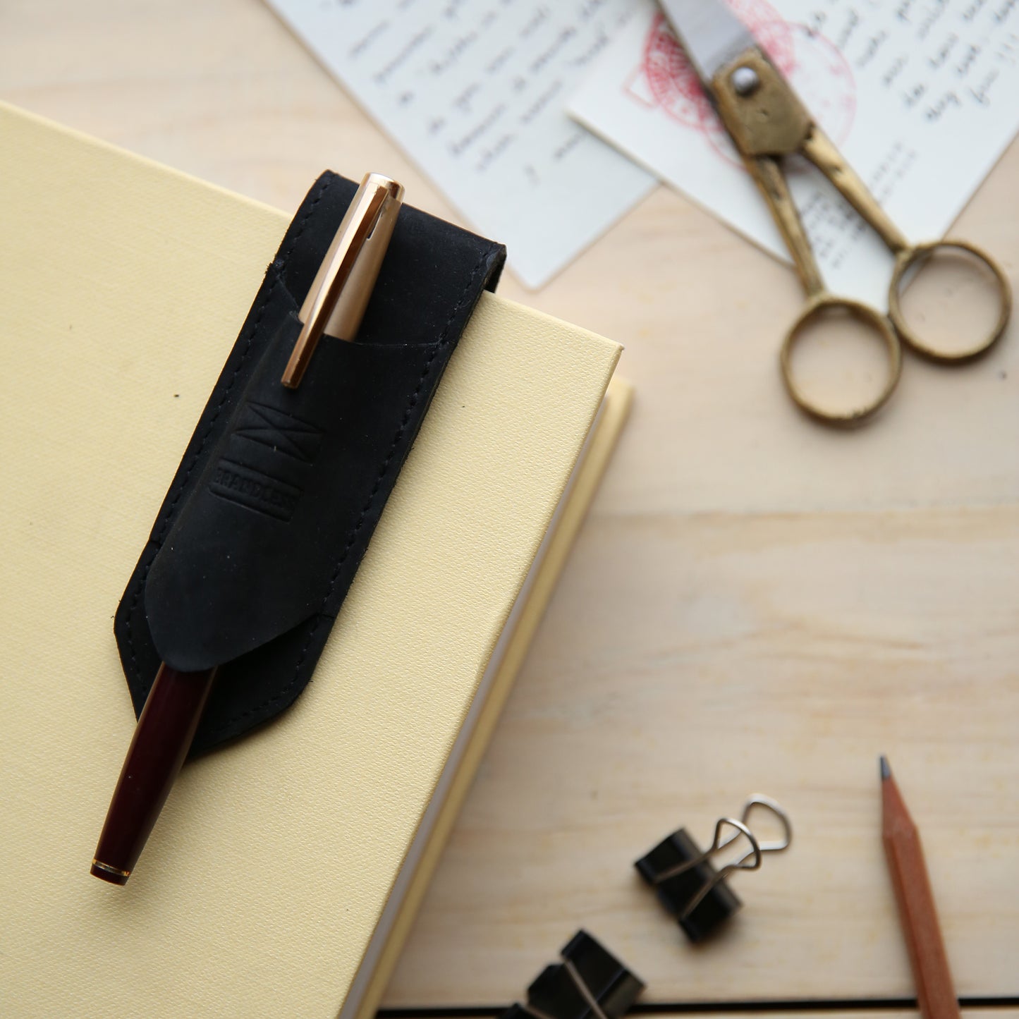 Pen Holder Bookmark - Tan