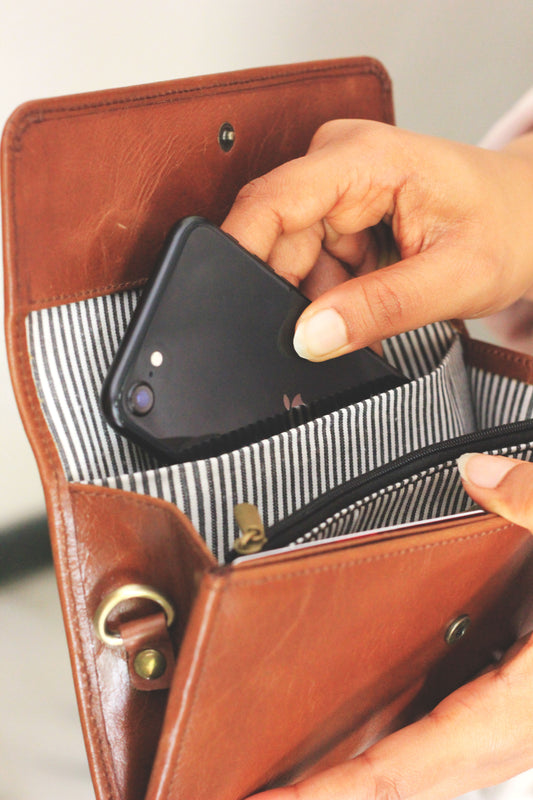 Elementary Mobile Sling Wallet - Brown