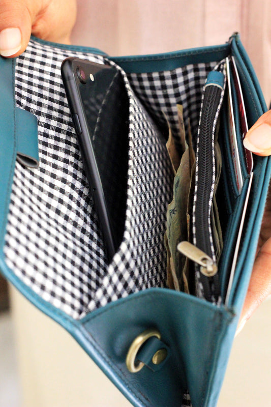 Elementary Mobile Sling Wallet - Teal Blue