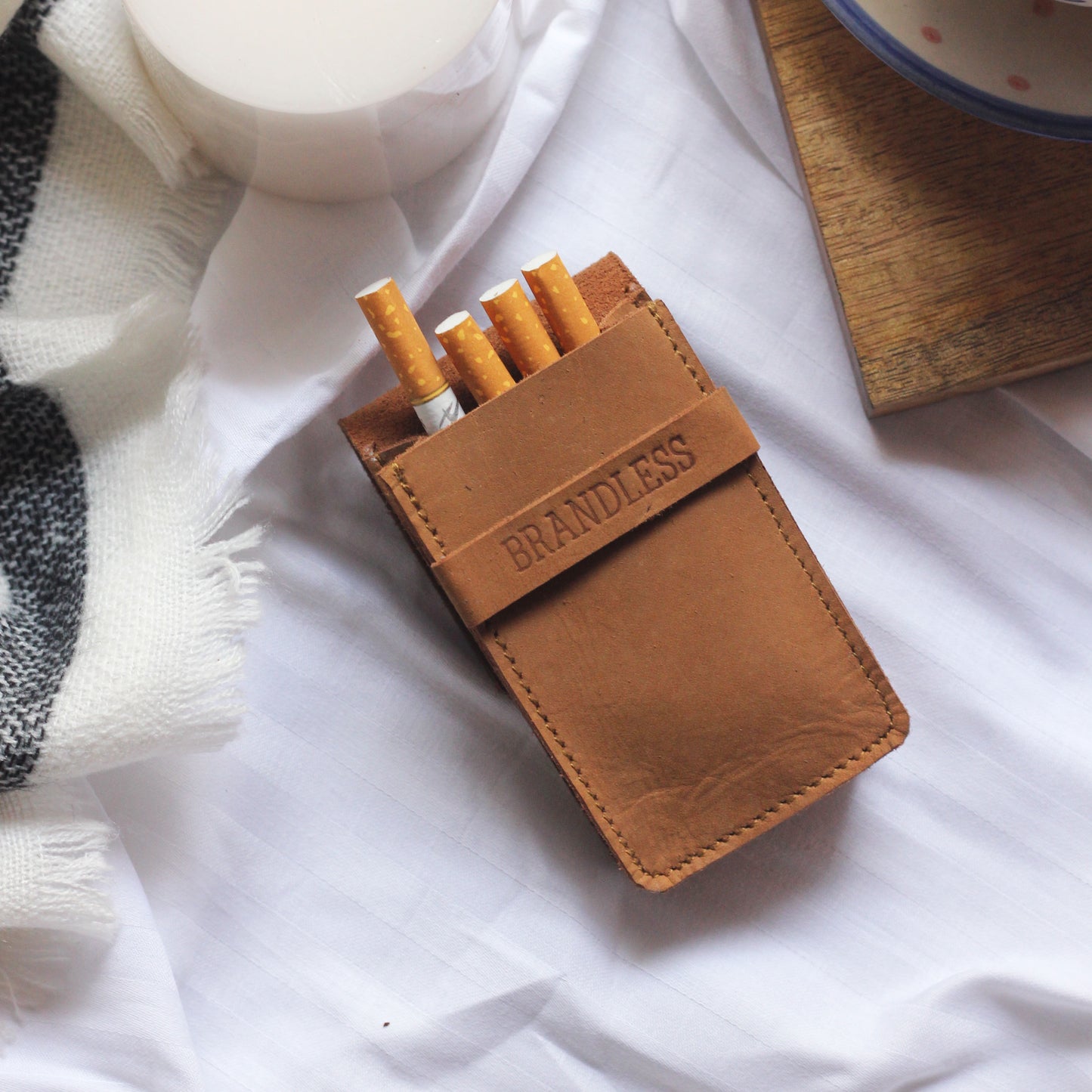 Leather Cigarette Case - Tan