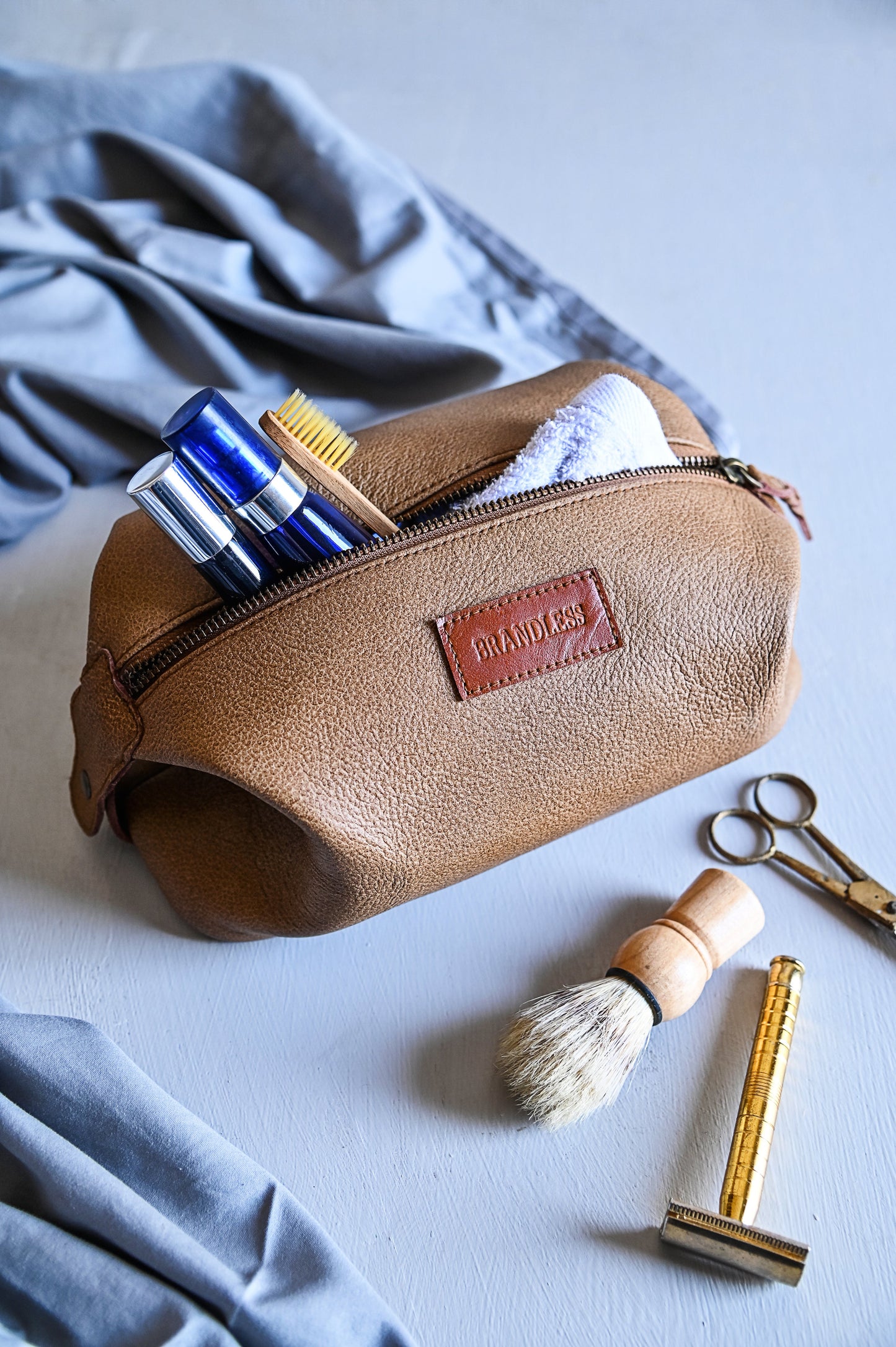 Leather Dopp Kit - Black