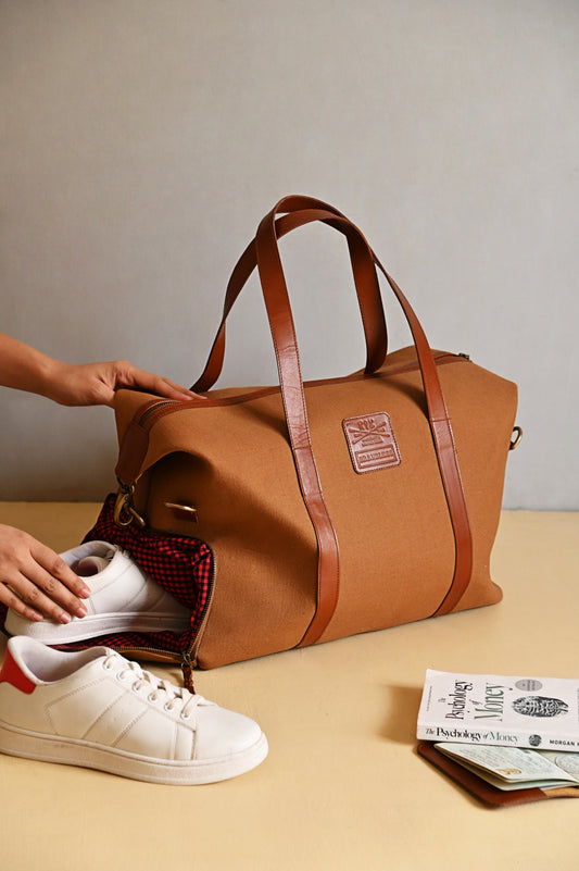 Discoverer Duffel Bag - Khaki & Brown