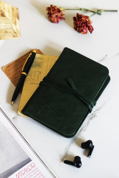 Passport Holder - Dark Green Leather