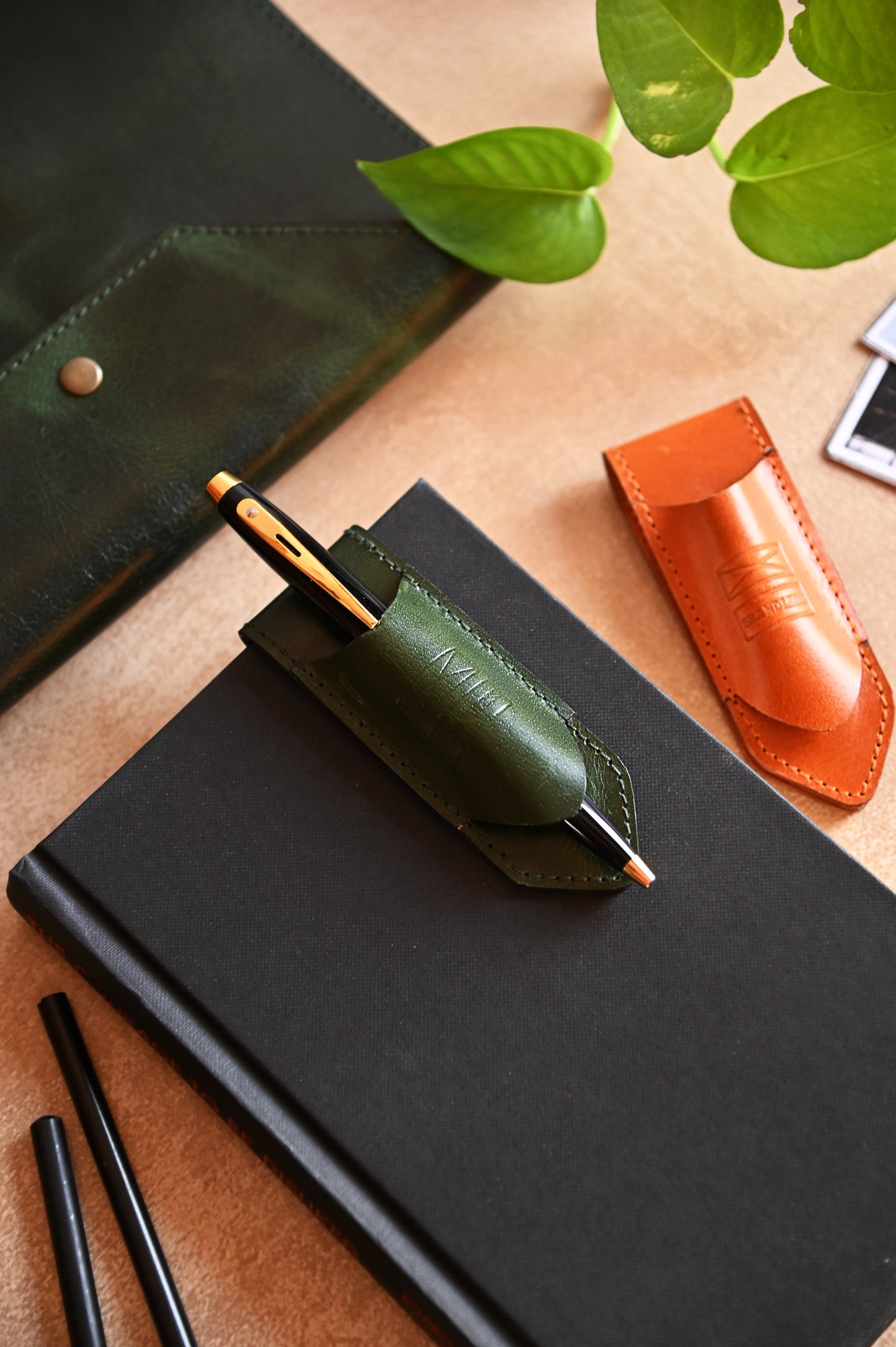 Pen Holder Bookmark - Dark Green