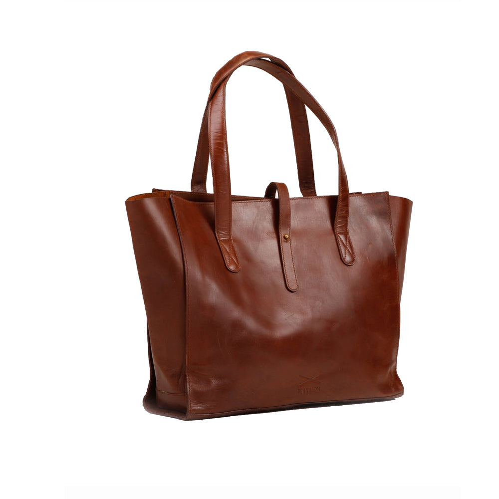 Leather Tote Handbag  Caramel  LabelRow