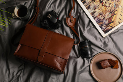 Camera Case Bag- Leather Brown