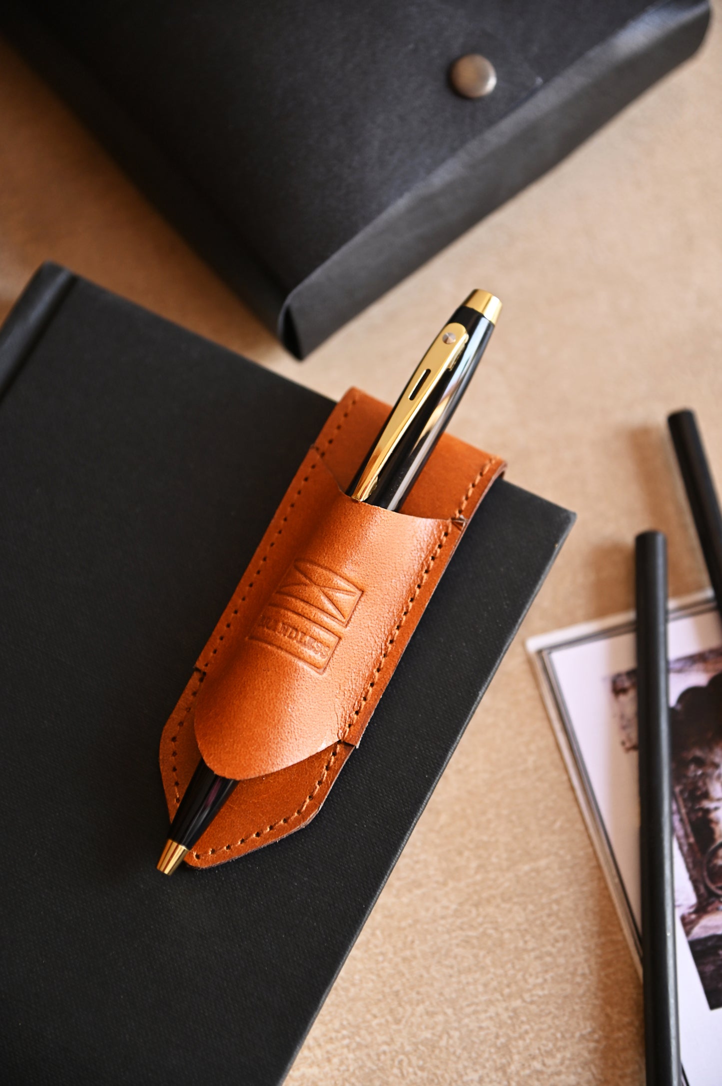 Pen Holder Bookmark - Tan