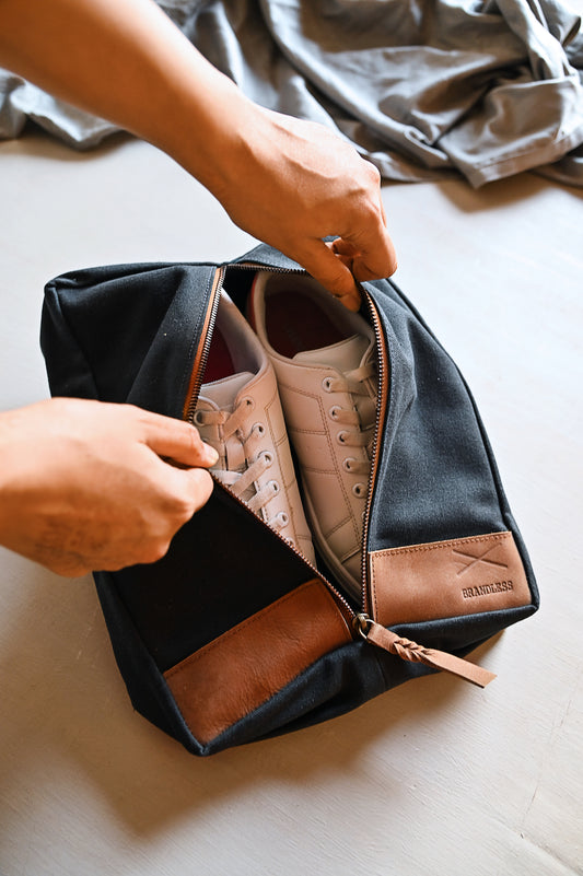 Canvas & Leather Dopp Kit- Blue – Brandless