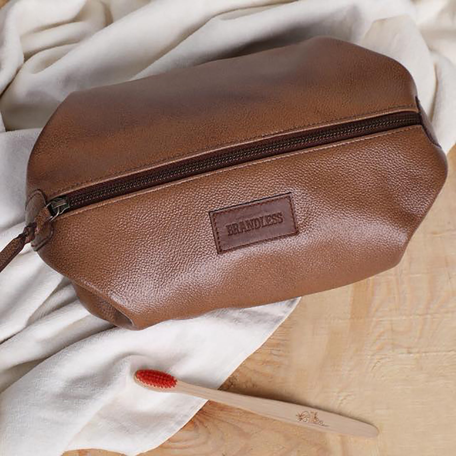 Leather Dopp Kit Brown - Main Image
