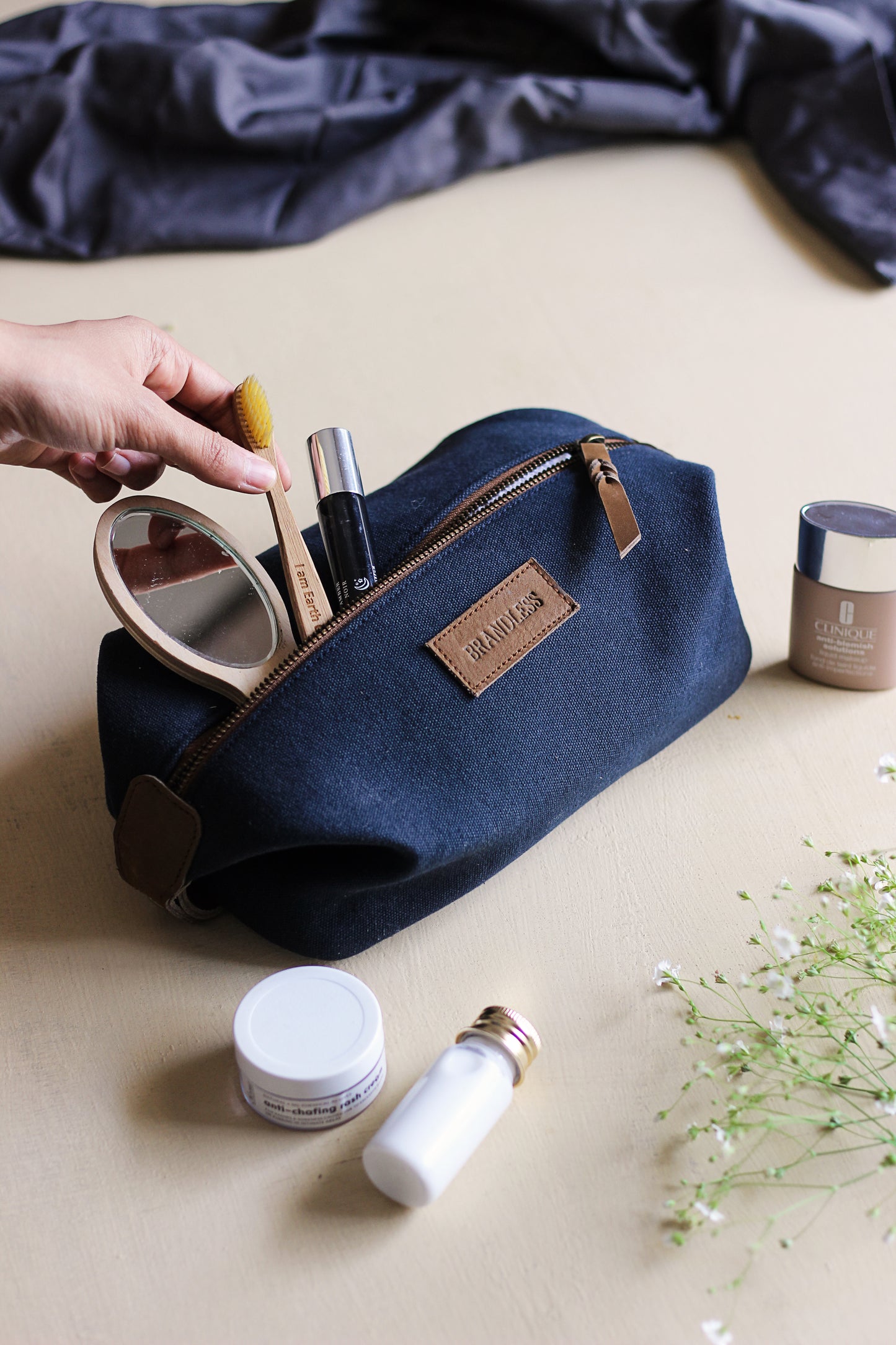 Travel Dopp Kit handcrafted in genuine leather. Mens grooming essential. Luxury Corporate Gifting. Leather Shaving Kit by Brandless