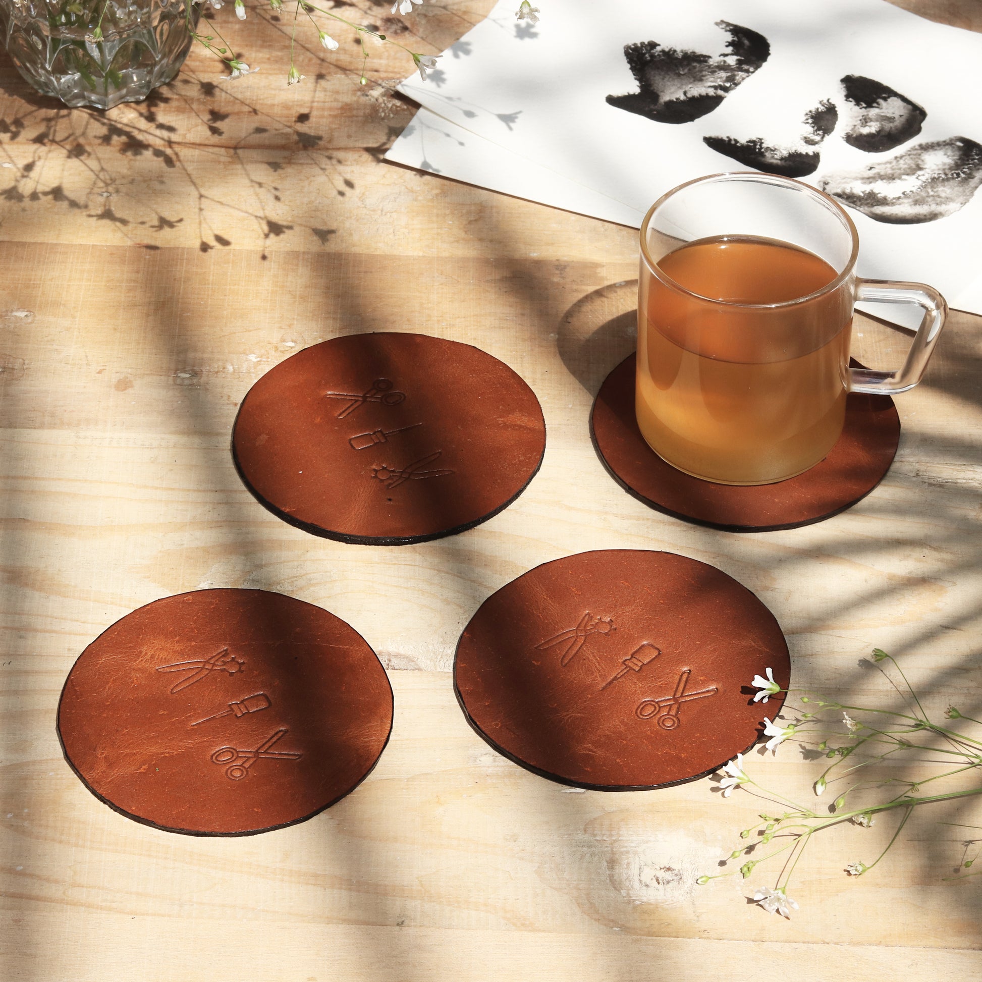 Home Accessories- Leather Coasters