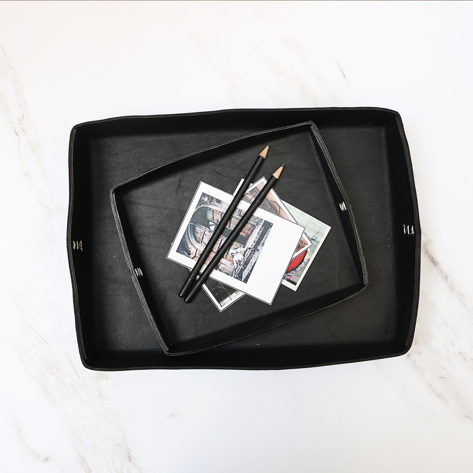 LEATHER DESK TRAY ORGANISER DESK ACCESSORIES VALET TRAY
