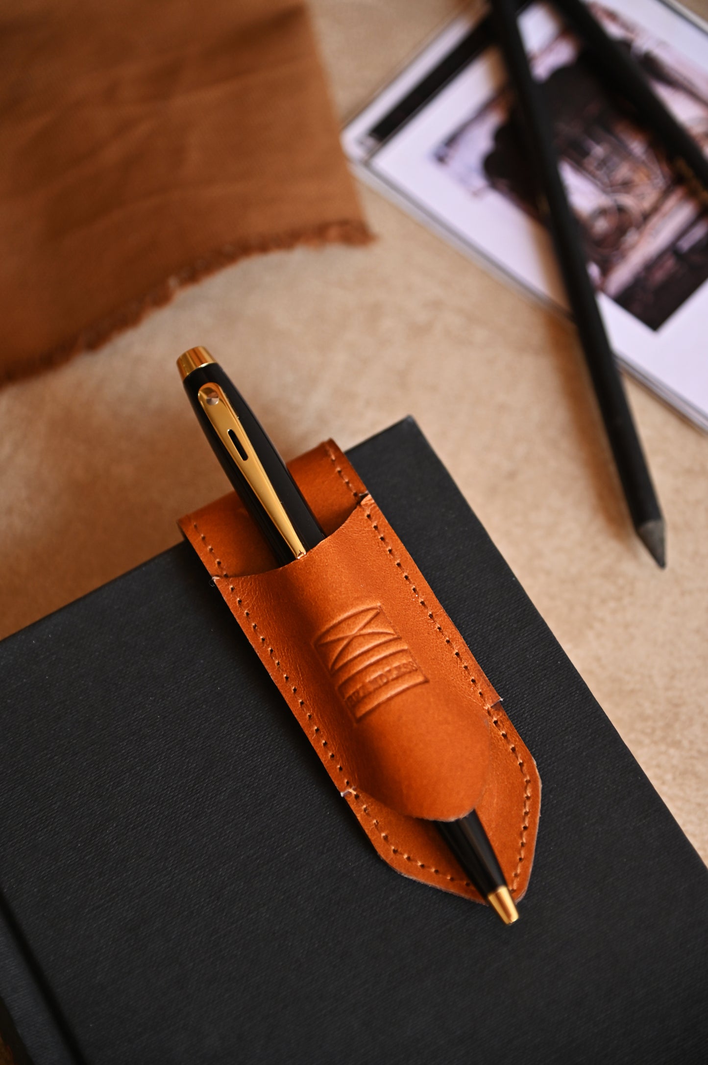 Pen Holder Bookmark - Brown