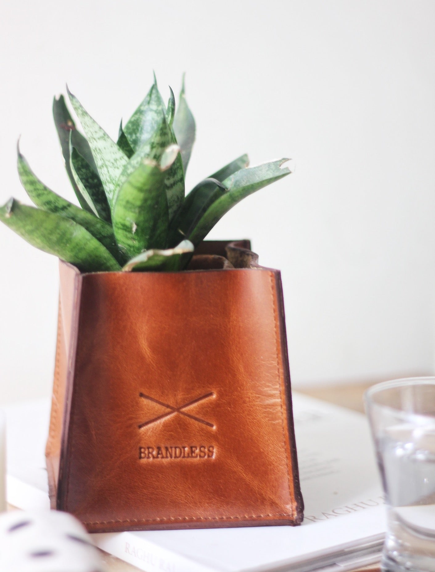 gift set leather organiser desk tray plant case home decor