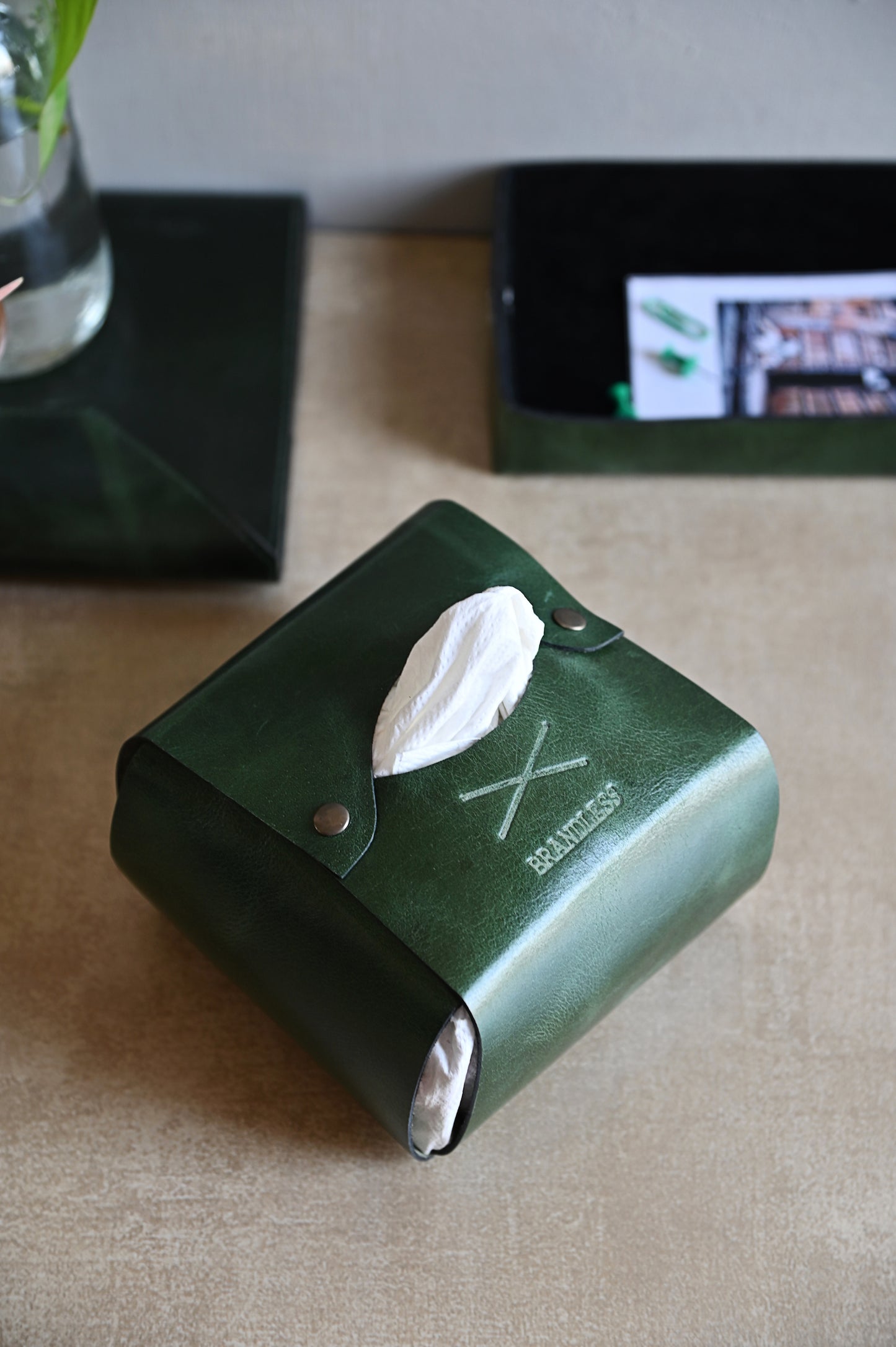 Tissue Case- Dark Green