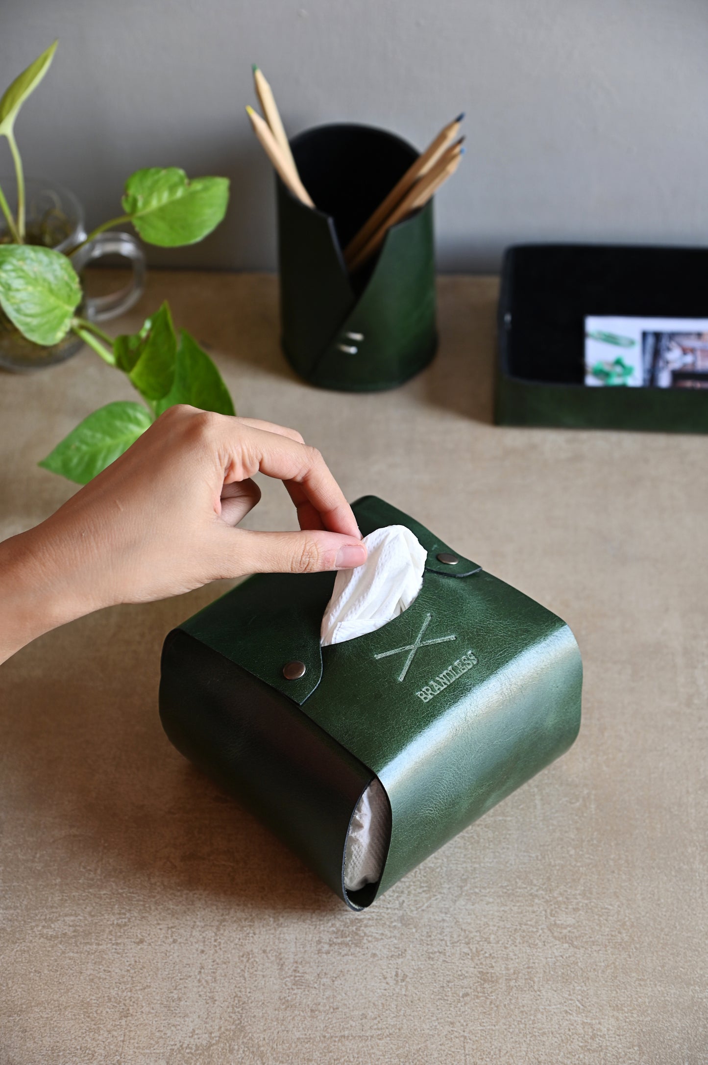 Tissue Case- Dark Green