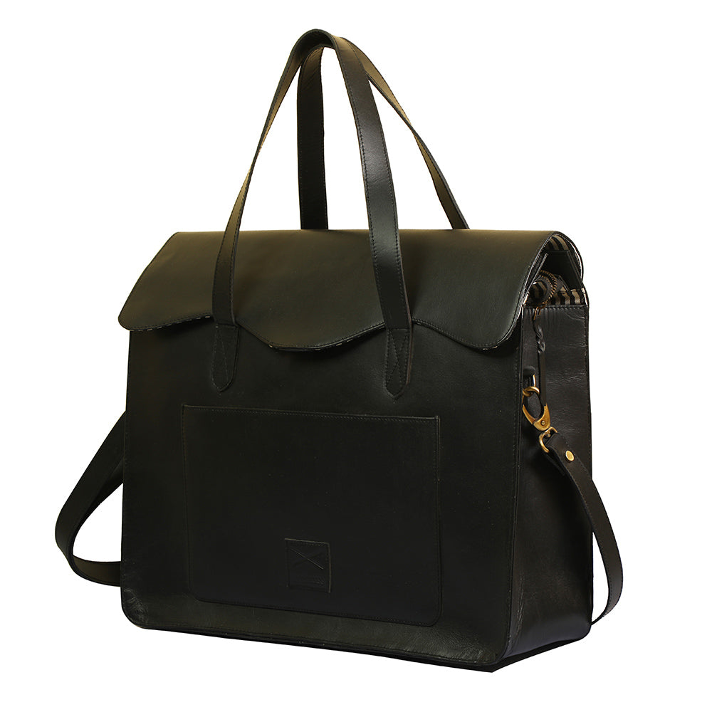 LEATHER LAPTOP BAG OVERNIGHTER DUFFEL 