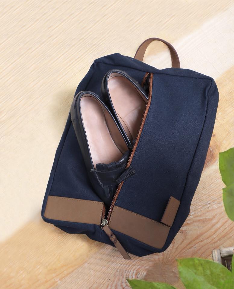 Shoe Sack - Blue Brown