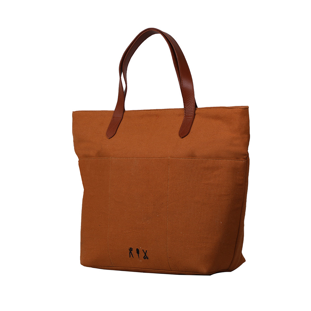 Carry All Tote Bag- Canvas & Leather – Brandless